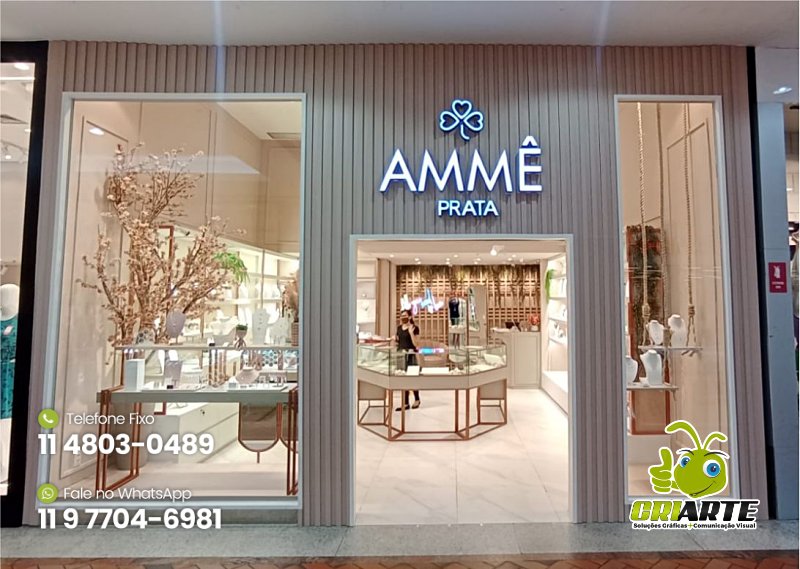 Fachada de ACM com Logo para Comércio de Shopping Exemplo 3 | Gráfica Criarte Fachada de ACM com Logo para Comércio de Shopping Exemplo 3 | Gráfica Criarte