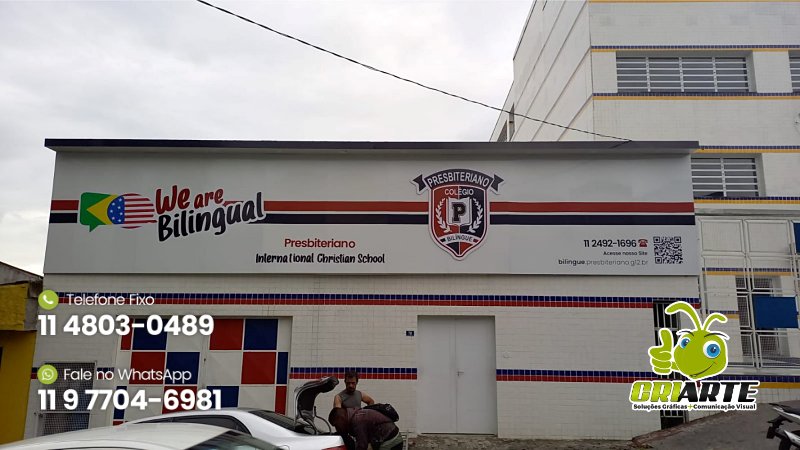 Fachada para Escola Bilingue Exemplo 2 | Gráfica Criarte Fachada para Escola Bilingue Exemplo 2 | Gráfica Criarte