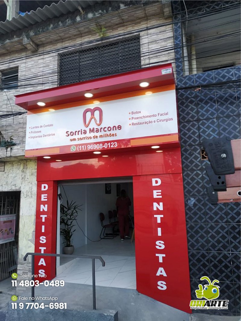 Fachada Personalizada para Consultório Dentista | Gráfica Criarte Fachada Personalizada para Consultório Dentista | Gráfica Criarte
