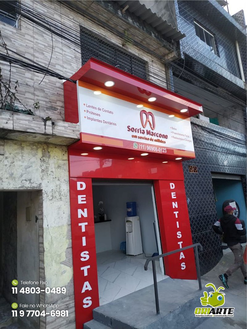 Fachada Personalizada para Consultório Dentista Exemplo 2 | Gráfica Criarte Fachada Personalizada para Consultório Dentista Exemplo 2 | Gráfica Criarte