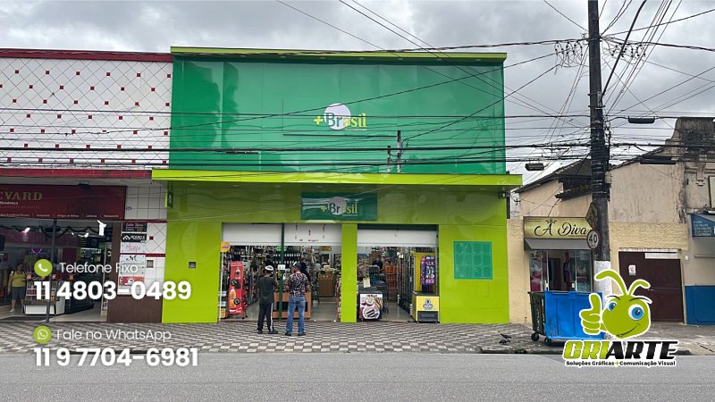 Fachada Revestida em ACM para Mercado | Gráfica Criarte Fachada Revestida em ACM para Mercado | Gráfica Criarte