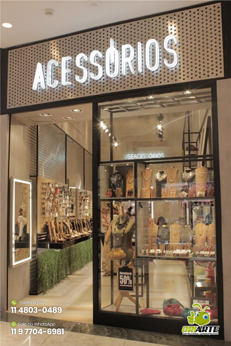 Letras Caixa Iluminada para Loja de Shopping | Gráfica Criarte Letras Caixa Iluminada para Loja de Shopping | Gráfica Criarte