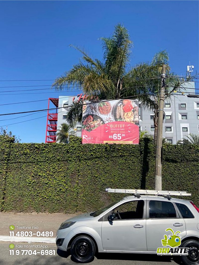 Lona e Estrutura para Promoção de Restaurante | Gráfica Criarte Lona e Estrutura para Promoção de Restaurante | Gráfica Criarte