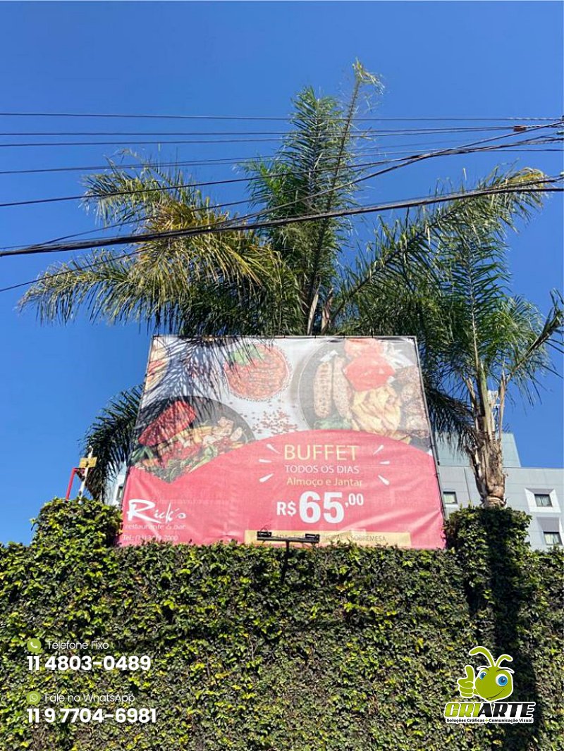 Lona e Estrutura para Promoção de Restaurante Exemplo 1 | Gráfica Criarte Lona e Estrutura para Promoção de Restaurante Exemplo 1 | Gráfica Criarte