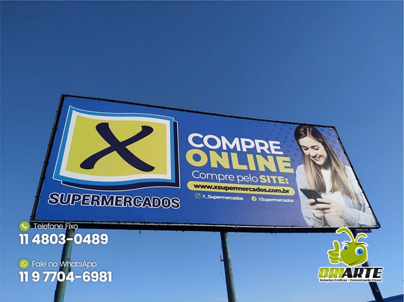 Outdoor em Lona Grande para Rede de Mercado Exemplo 1 | Gráfica Criarte