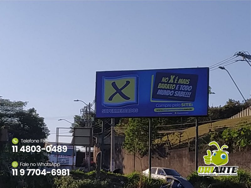 Outdoor em Lona Grande para Rede de Mercado Exemplo 2 | Gráfica Criarte