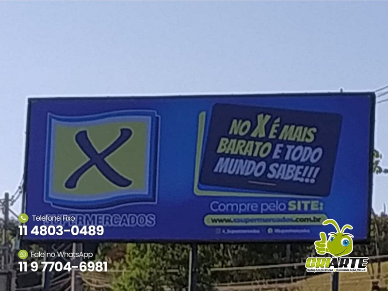 Outdoor em Lona Grande para Rede de Mercado Exemplo 3 | Gráfica Criarte