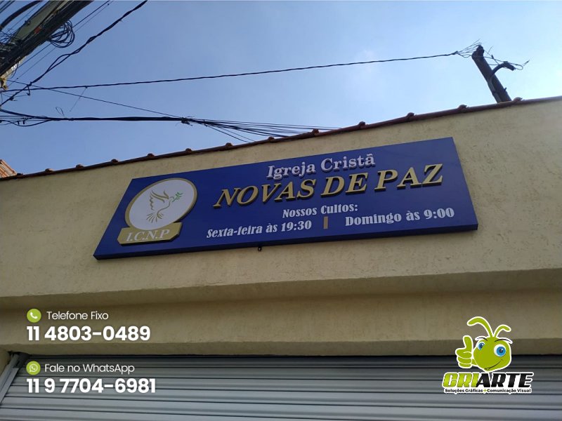 Placa de ACM e Letra Caixa para Igreja | Gráfica Criarte Placa de ACM e Letra Caixa para Igreja | Gráfica Criarte