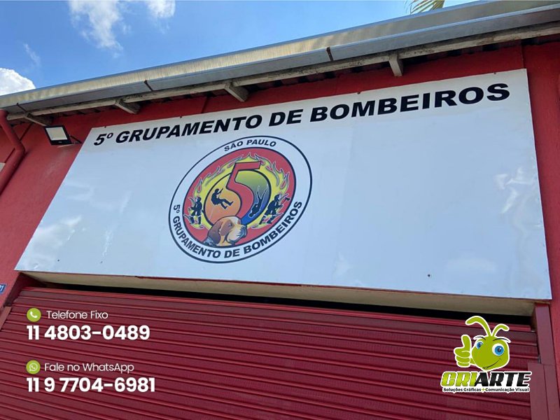 Placa de ACM para Corpo de Bombeiros | Gráfica Criarte Placa de ACM para Corpo de Bombeiros | Gráfica Criarte