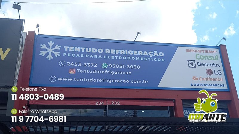 Placa de Lona com Moldura e Armação Instalada | Gráfica Criarte Placa de Lona com Moldura e Armação Instalada | Gráfica Criarte