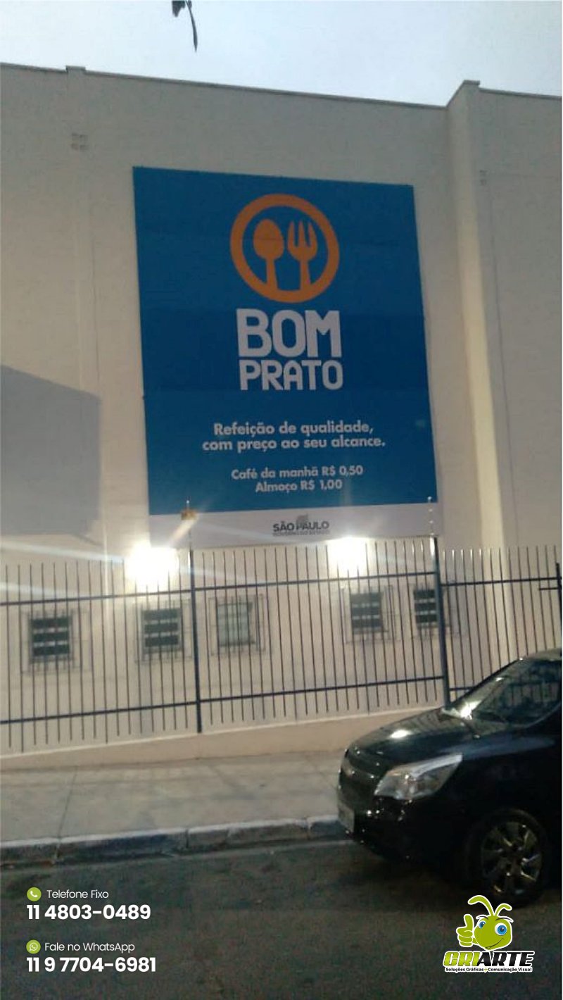 Placas com Estrutura de Aço para Bom Prato Exemplo 2 | Gráfica Criarte