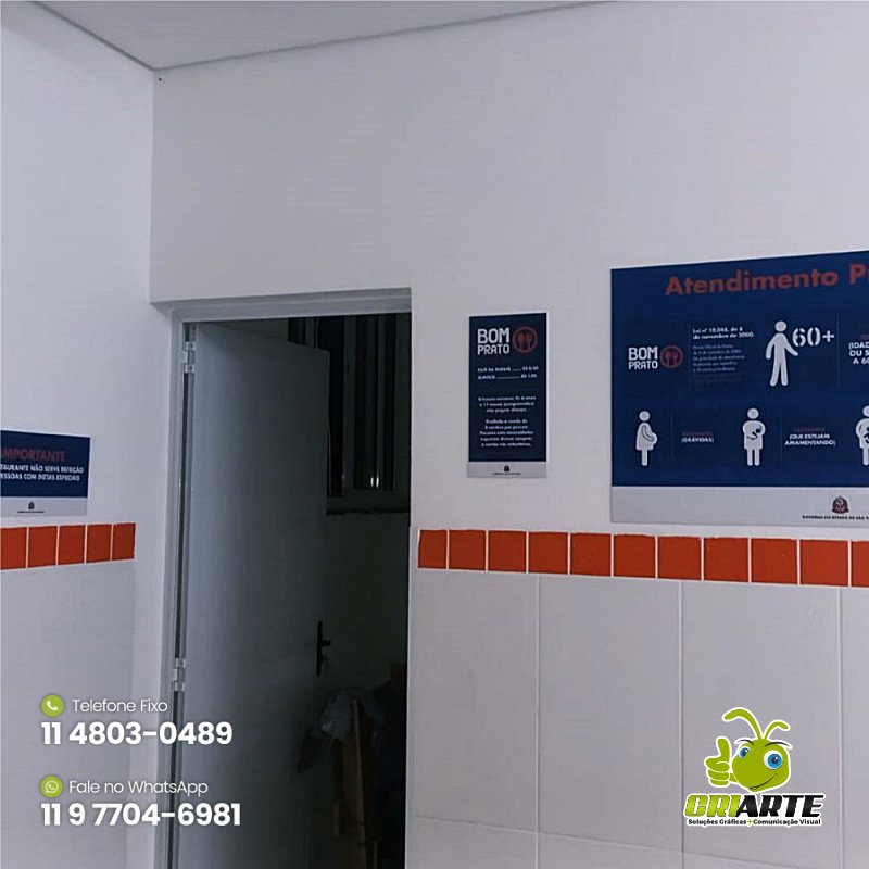 Placas de PS com Adesivo de Sinalização Interna Exemplo 4 | Gráfica Criarte Placas de PS com Adesivo de Sinalização Interna Exemplo 4 | Gráfica Criarte