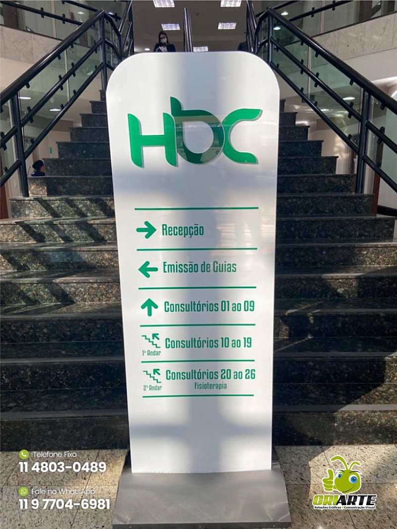 Totem de Sinalização Interna para Hospital | Gráfica Criarte Totem de Sinalização Interna para Hospital | Gráfica Criarte