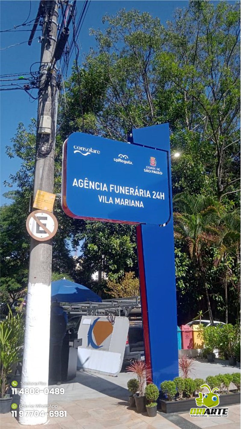 Totem em ACM para Agência Funerária | Gráfica Criarte