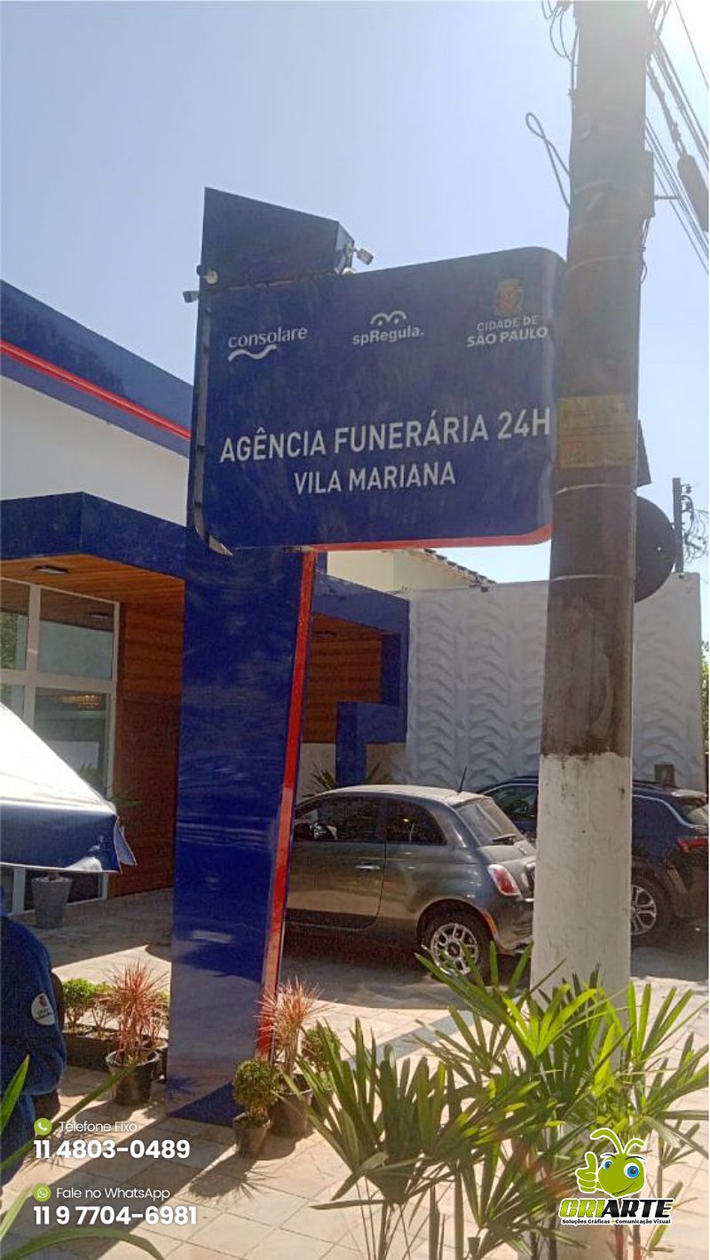 Totem em ACM para Agência Funerária Exemplo 2 | Gráfica Criarte